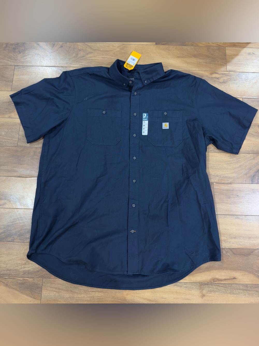 Carhartt Men's Rugged Flex Relaxed Fit Midweight Canvas Work Shirt Navy 3XL NWT
